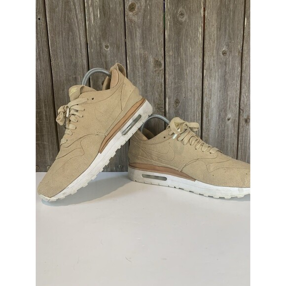 Nike Lab Air Max 1 Royal Linen Sneakers Brown Suede Nike 847671-221 Mens Sz 7 - Picture 6 of 9